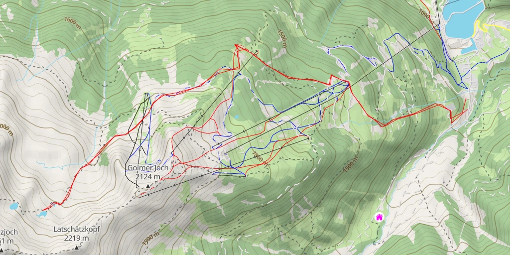 Carte de l'itinéraire :  Golmer Höhenweg - Golmer Höhenweg