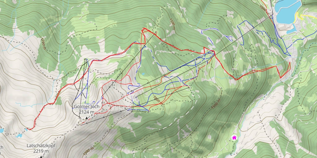 Carte de l'itinéraire :  Golmer Höhenweg - Golmer Höhenweg