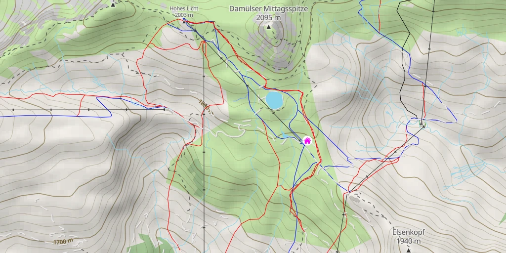 Carte de l'itinéraire :  Hohes Licht