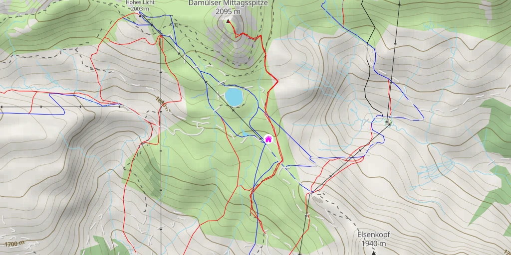 Carte de l'itinéraire :  Damülser Mittagsspitze