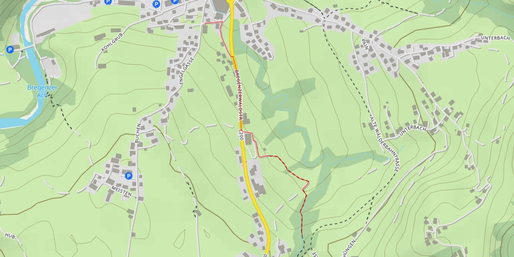 Map of the trail for Wasserfälle Brühlbach