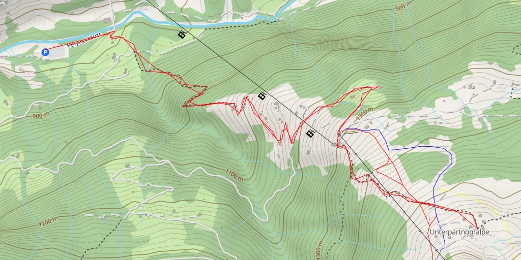 Map of the trail for Wandfluhhütte