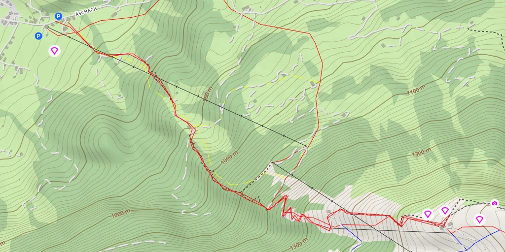 Map of the trail for Niedere Andelsbuch Startplatz Leo