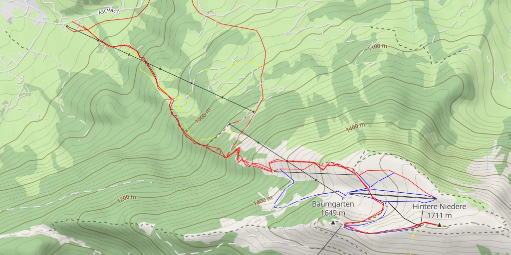 Map of the trail for Hintere Niedere