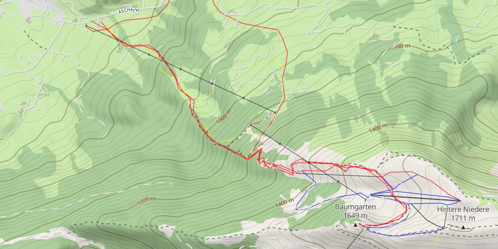 Map of the trail for Baumgarten