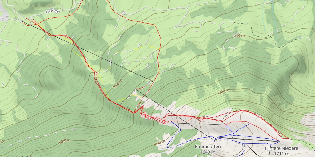 Map of the trail for Vordere Niedere