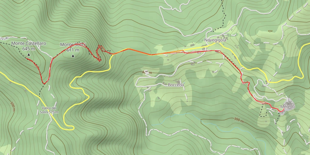 Carte de l'itinéraire :  Monte Castellaro