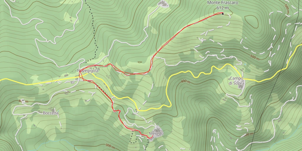 Map of the trail for Monte Frascaro