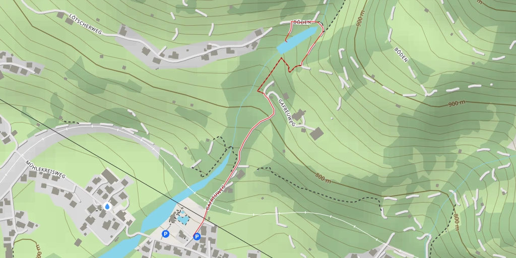 Map of the trail for Böden - Böden