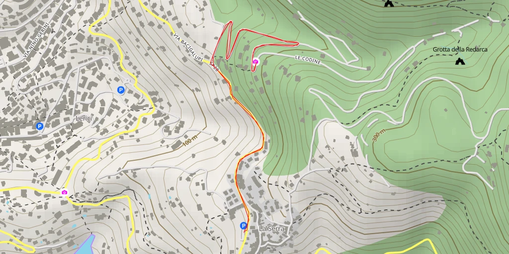 Map of the trail for AI - Le Codine - Lerici