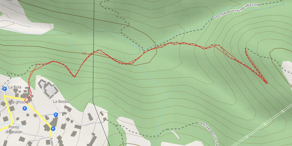 Map of the trail for AI - Canal del Còrso