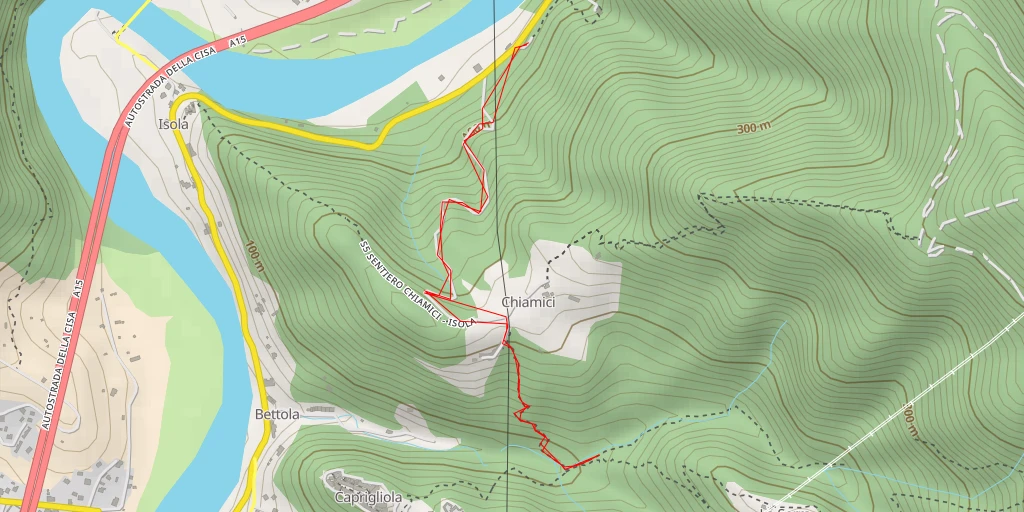 Map of the trail for Cascata d'Arlecchino