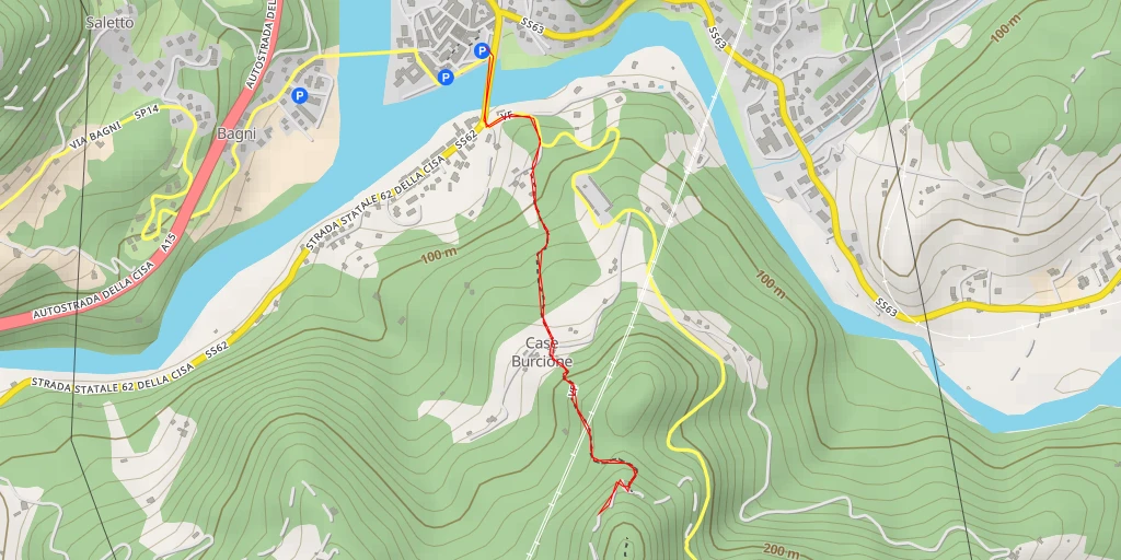 Map of the trail for Via del Molino