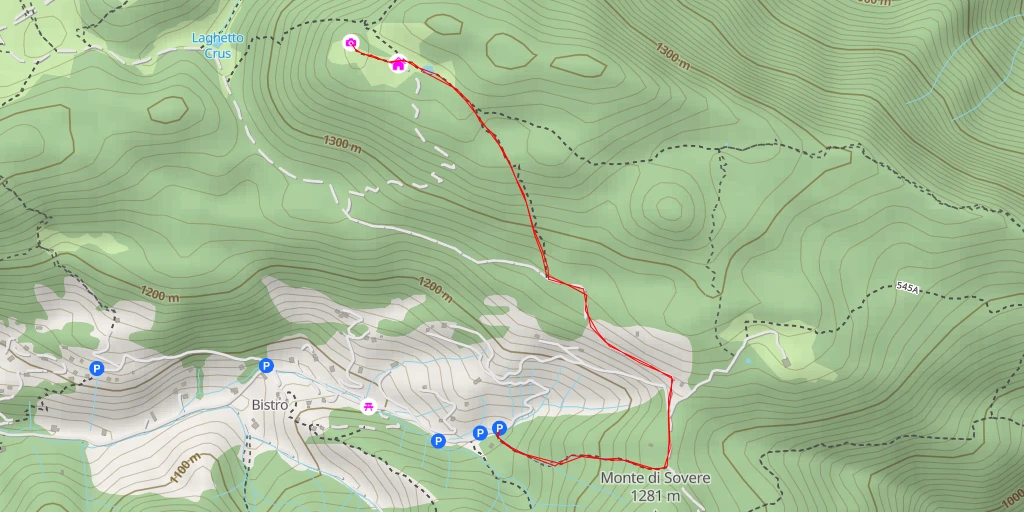 Carte de l'itinéraire :  Sentiero x Malga Lusu - Cerete