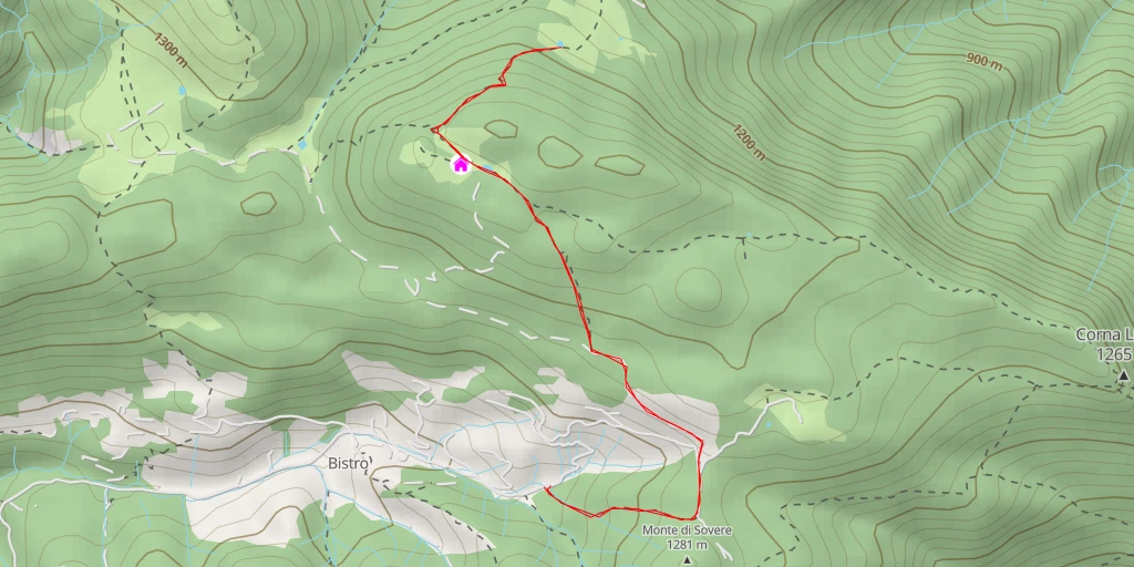 Carte de l'itinéraire :  Campana dei Caduti - Sentiero x Malga Lusu - Cerete