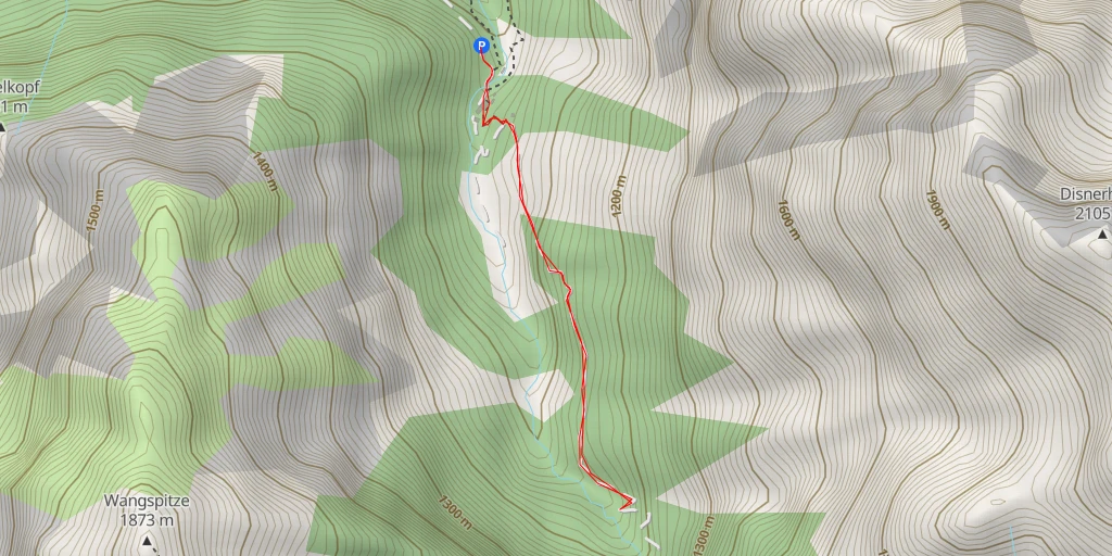 Map of the trail for Hochschereweg