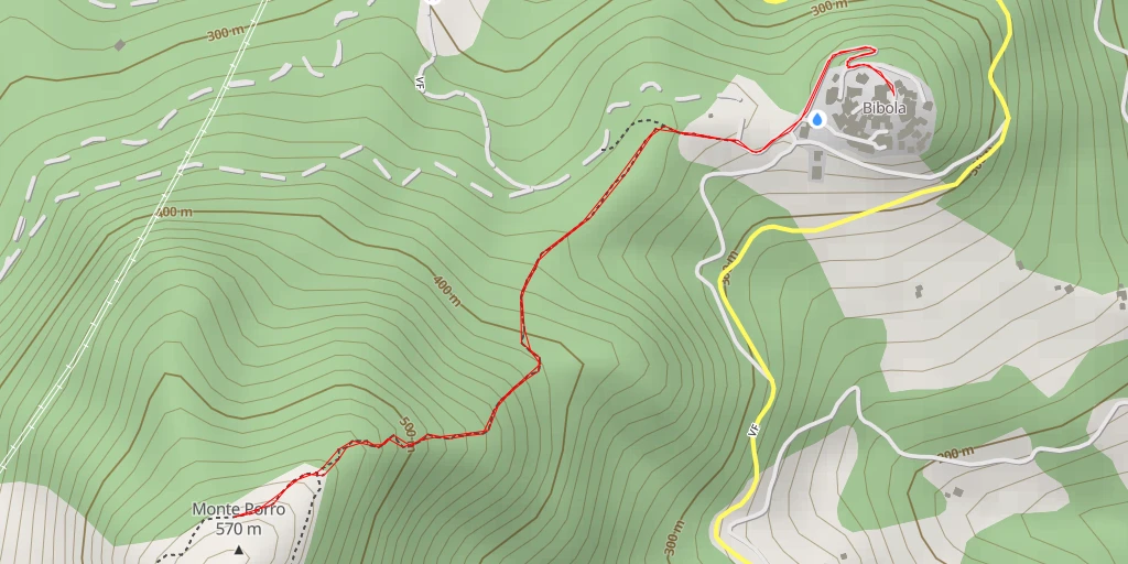 Carte de l'itinéraire :  Monte Porro