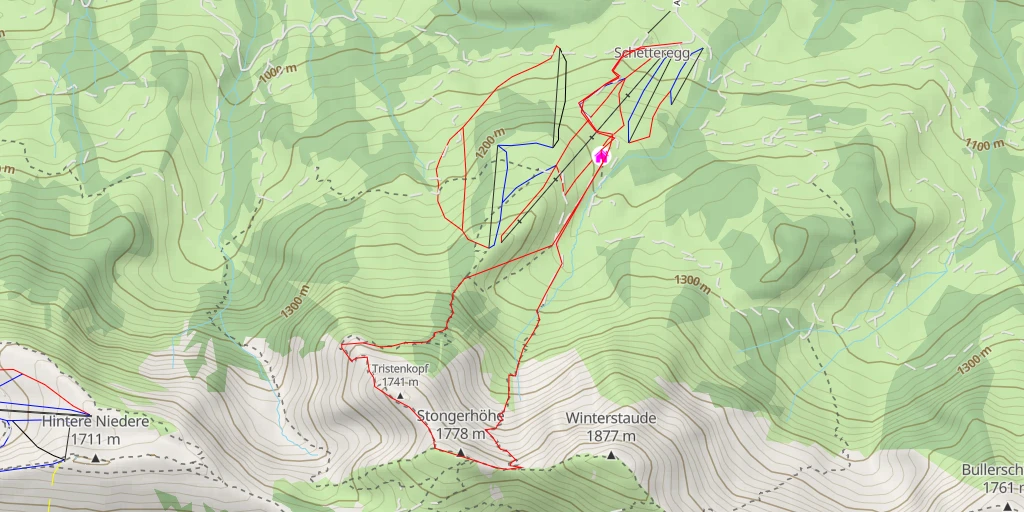 Map of the trail for Tristenkopf