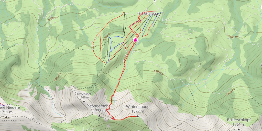 Map of the trail for Winterstaude