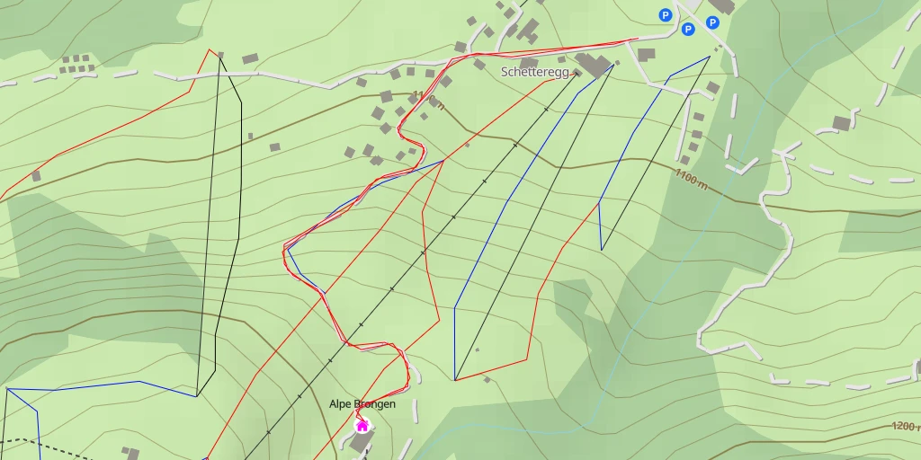 Carte de l'itinéraire :  Alpe Brongen