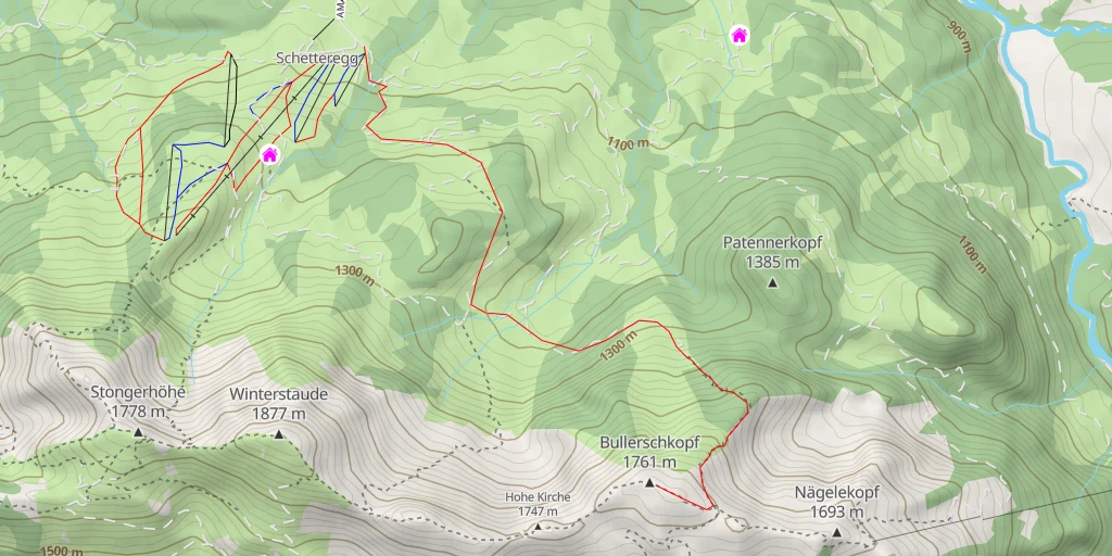 Map of the trail for Bullerschkopf