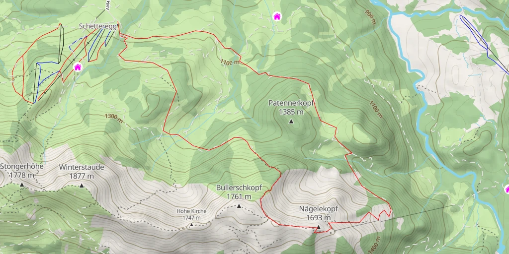 Map of the trail for Nägelekopf