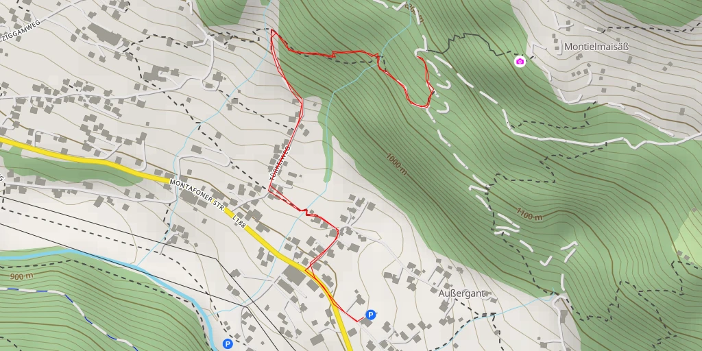 Map of the trail for Bödnerkapelle - Gemeinde Sankt Gallenkirch