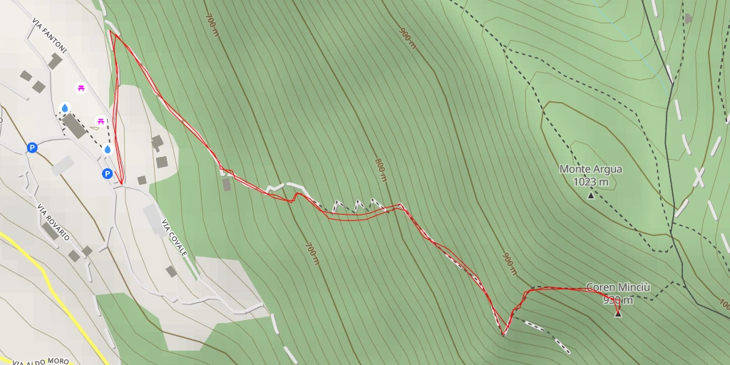 Carte de l'itinéraire :  Coren Minciù