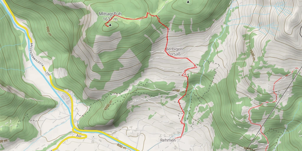 Carte de l'itinéraire :  Mittagsfluh