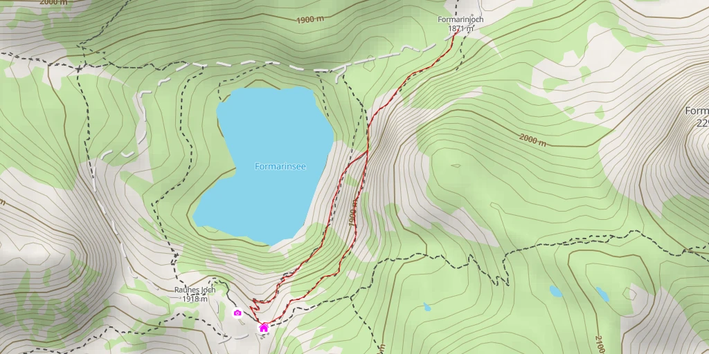 Map of the trail for Freiburger Hütte