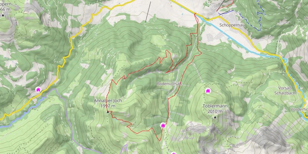 Carte de l'itinéraire :  Annalper Joch