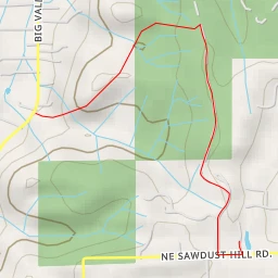 route thumbnail Northeast Sawdust Hill Road